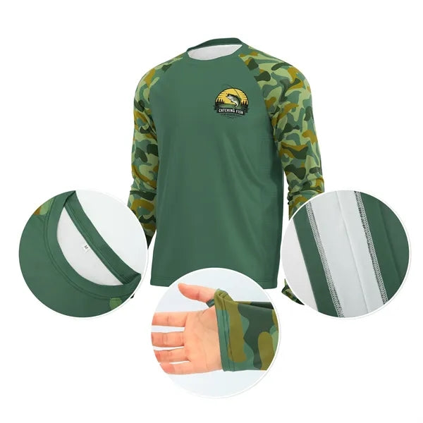 Men's 180 GSM UPF 50+ Sunproof Sublimation Long Sleeve Fishi