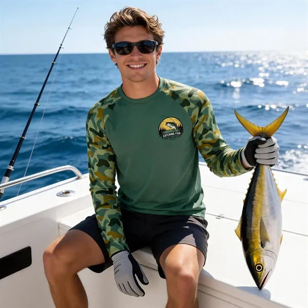 Men's 180 GSM UPF 50+ Sunproof Sublimation Long Sleeve Fishi