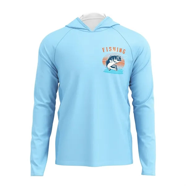 Men's 180 GSM UPF 50+ Sun Protection Fishing Hoodie T-Shirt