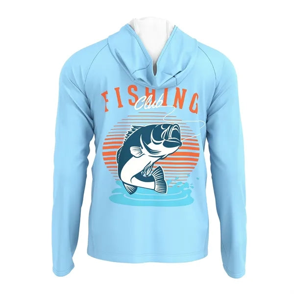 Men's 180 GSM UPF 50+ Sun Protection Fishing Hoodie T-Shirt
