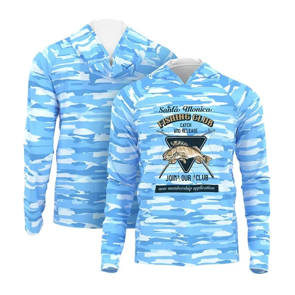 Men's 180 GSM UPF 50+ Sun Protection Fishing Hoodie T-Shirt