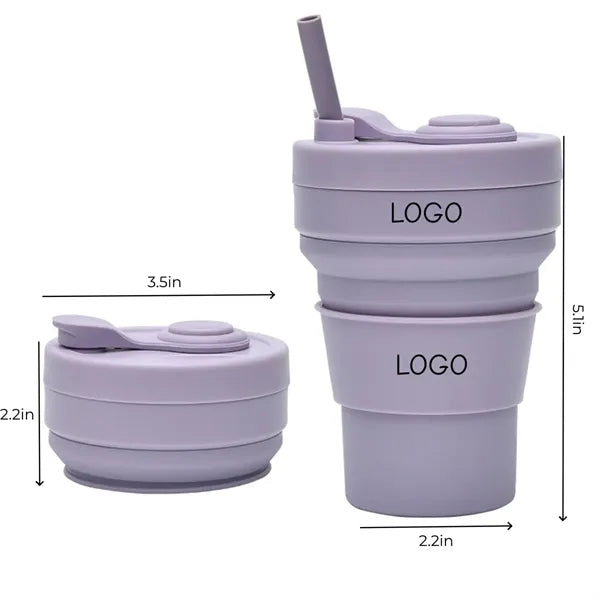 12oz Collapsible Silicone Cup Heat Resistant Leakproof