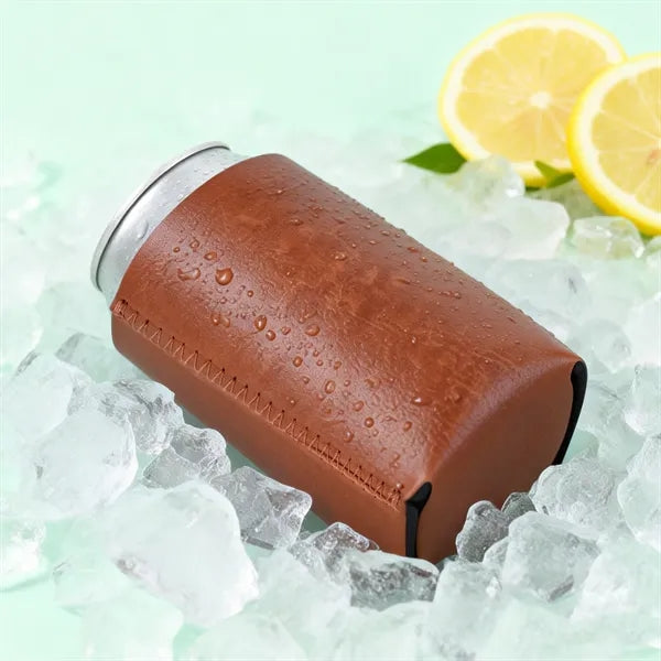 Deluxe PU Leather Insulated Can Cooler