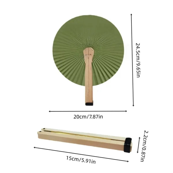 Round Paper Handheld Party Cooling Fan Gift