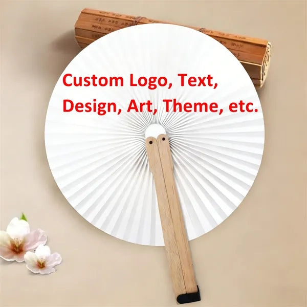 Round Paper Handheld Party Cooling Fan Gift