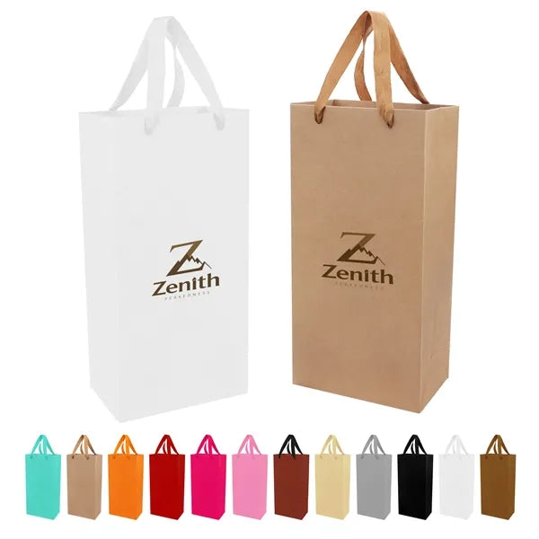 Two Bottle Paper Wine Gift Bag 6.7"x3.5"x13.8"