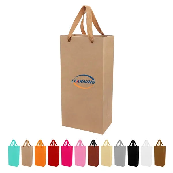 Two Bottle Paper Wine Gift Bag 6.7"x3.5"x13.8"