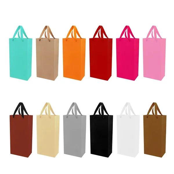Two Bottle Paper Wine Gift Bag 6.7"x3.5"x13.8"