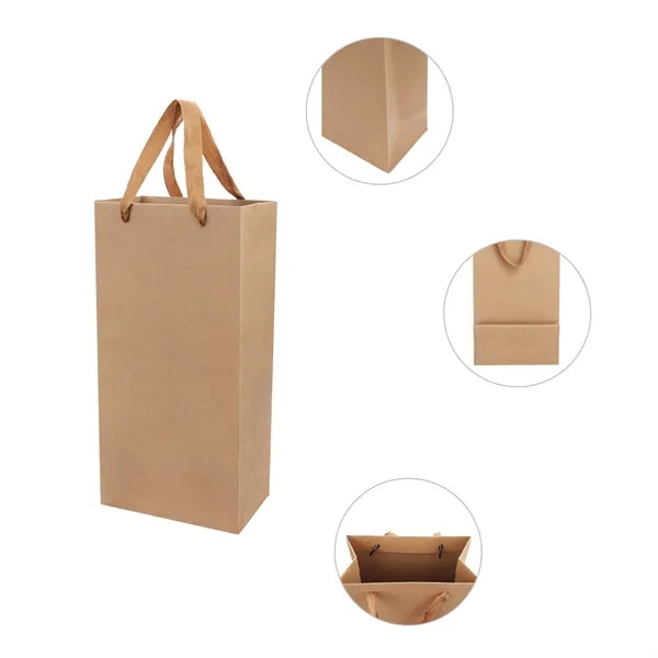 Two Bottle Paper Wine Gift Bag 6.7"x3.5"x13.8"
