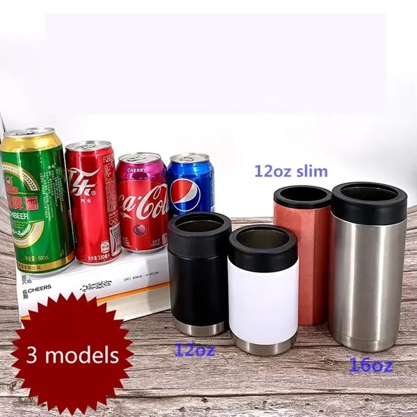 12/14/16oz Double Wall Stainless Steel Can Cooler