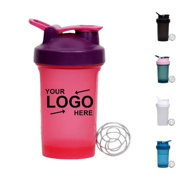 14Oz Plastic Shaker Bottles With Mixer