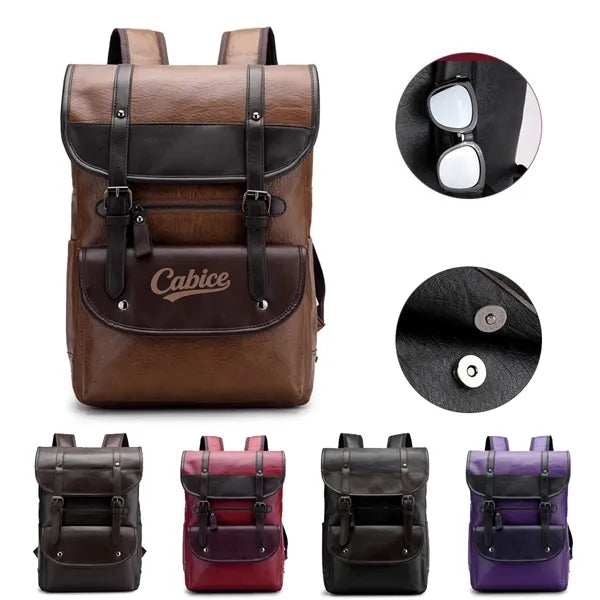 Leather Laptop Backpack