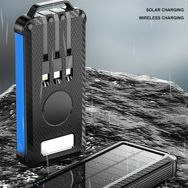 Solar Power Bank 20000mAh Wireless Charger USBC Portable