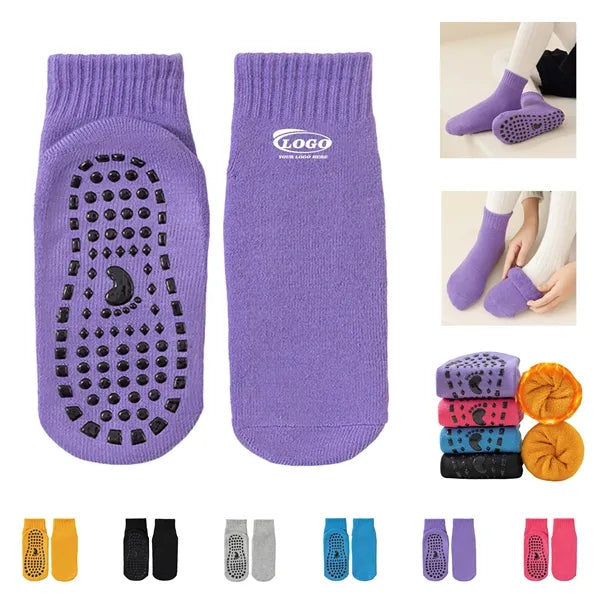 Cotton Anti-Slip Grip Sock for Indoor Fitness & Warmth