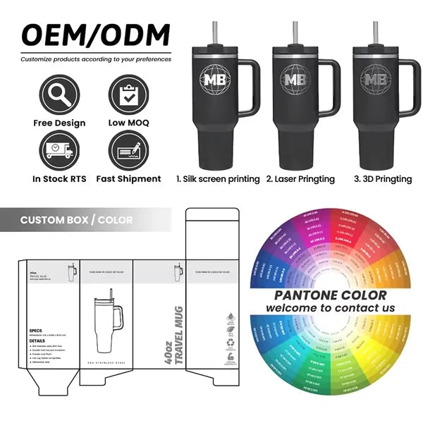 40oz Stainless Steel Vacuum Tumbler With Handle