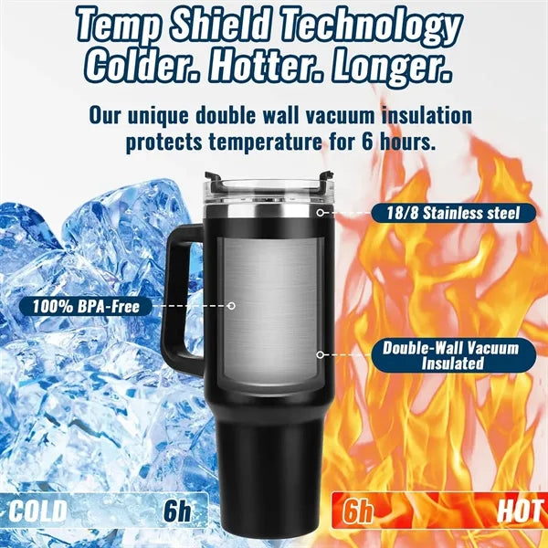 40oz Stainless Steel Vacuum Tumbler With Handle