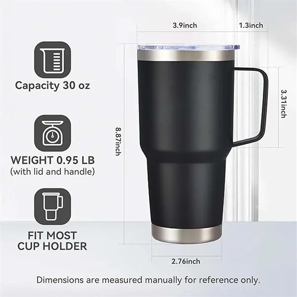 30 oz Stainless Steel Insulated Tumbler With Handle