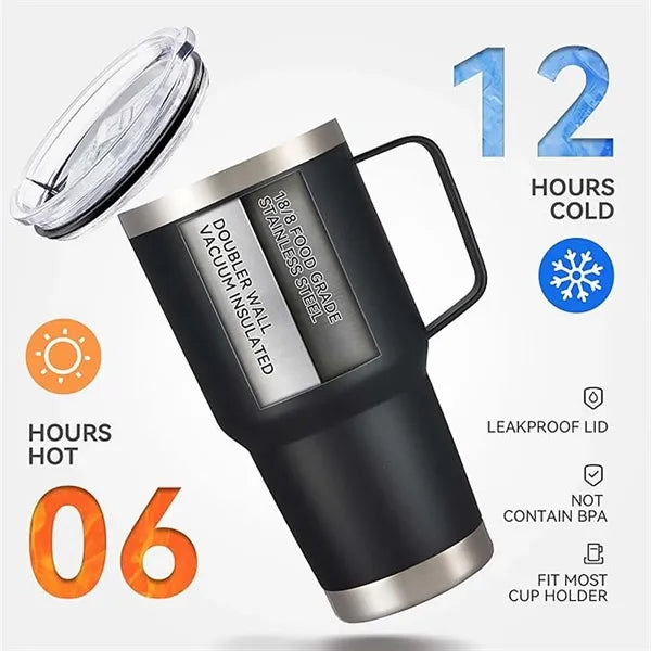30 oz Stainless Steel Insulated Tumbler With Handle
