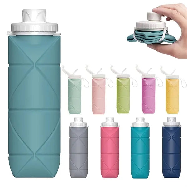 20oz Leakproof Collapsible Silicone Water Bottle