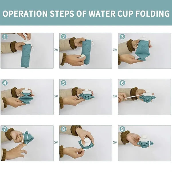 20oz Leakproof Collapsible Silicone Water Bottle