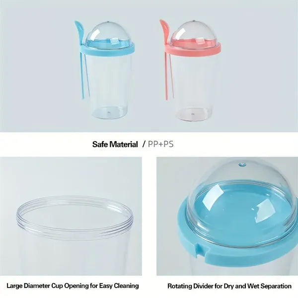 Vegetable Salad Cup with Spoon and Dressing Holder