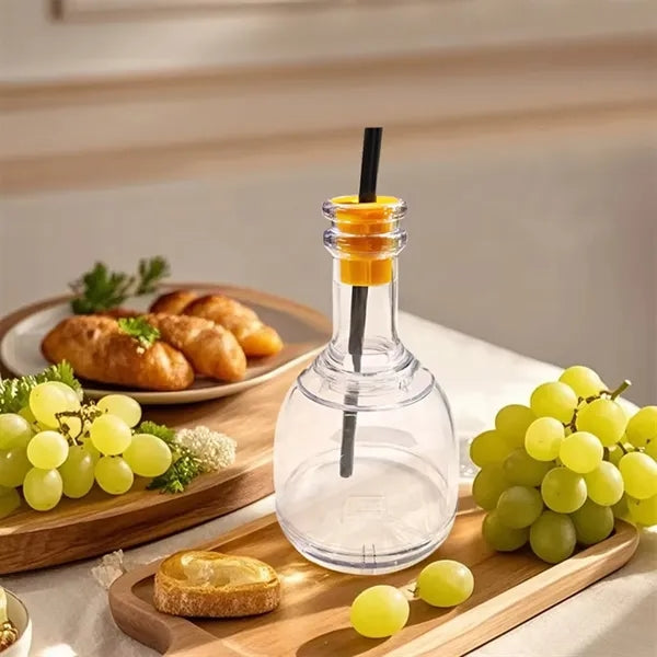 12oz Clear Mini Plastic Tequila Glass with Straw