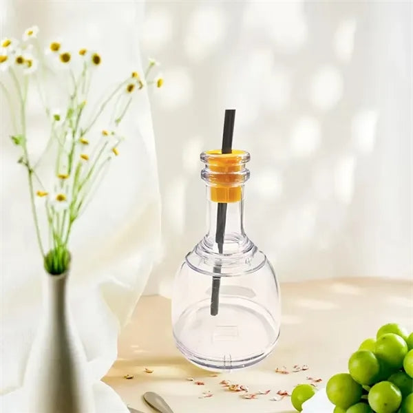 12oz Clear Mini Plastic Tequila Glass with Straw