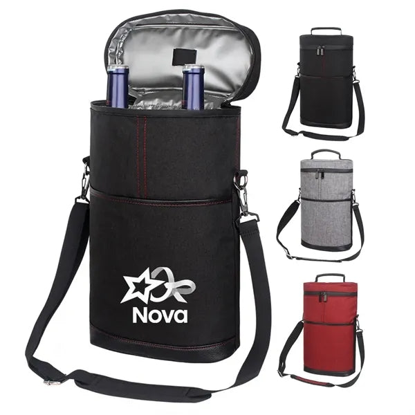 2 Bottle Insulated Portable Oxford Wine Bag