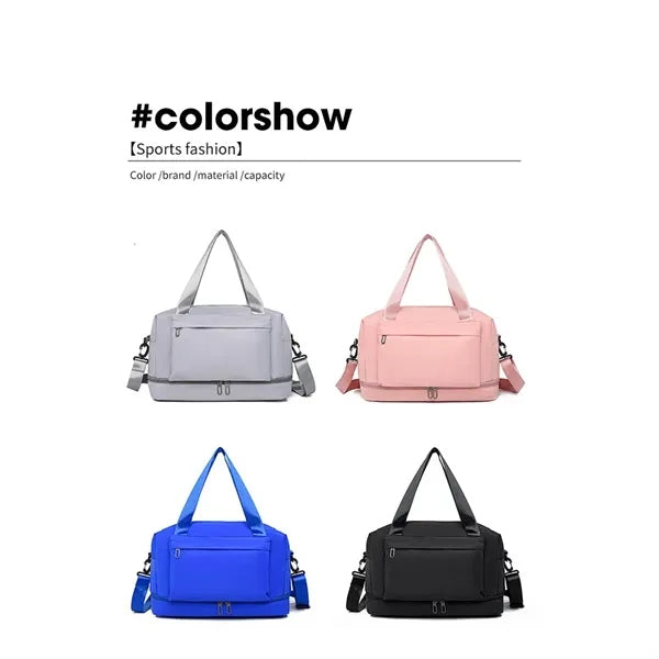 Gym bag with separate wet and dry compartments