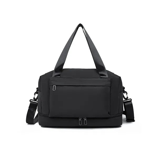 Gym bag with separate wet and dry compartments