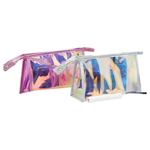 Laser PVC Cosmetic Bag Travel Toiletry Pouch with Zipper