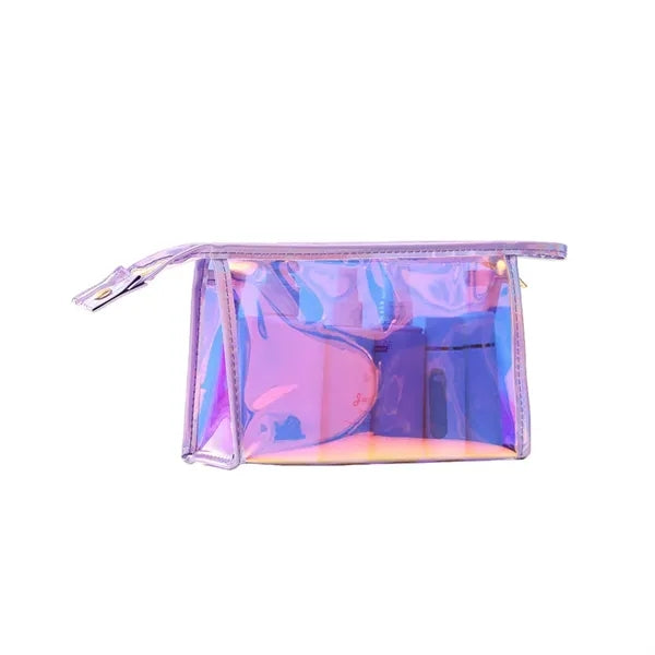 Laser PVC Cosmetic Bag Travel Toiletry Pouch with Zipper