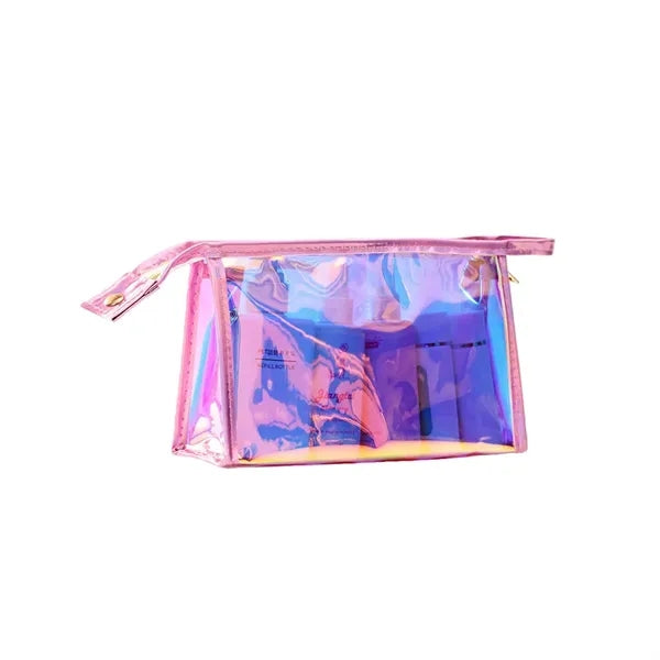 Laser PVC Cosmetic Bag Travel Toiletry Pouch with Zipper