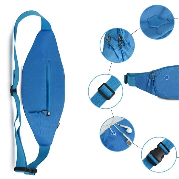Large Crossbody Fanny Pack with 3-Zipper Pockets