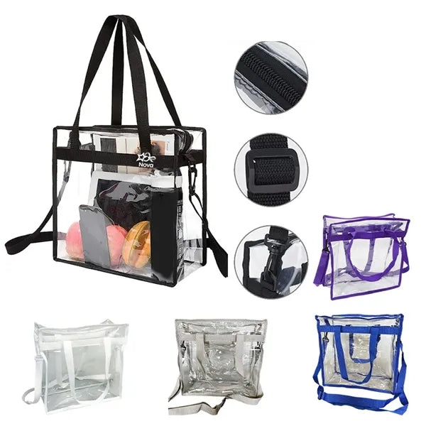 PVC Crossbody Transparent Shoulder Bag with Zip Closure