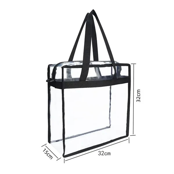 PVC Crossbody Transparent Shoulder Bag with Zip Closure