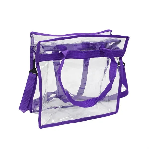 PVC Crossbody Transparent Shoulder Bag with Zip Closure
