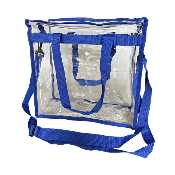 PVC Crossbody Transparent Shoulder Bag with Zip Closure