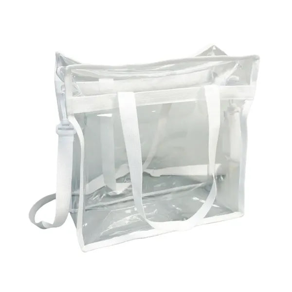 PVC Crossbody Transparent Shoulder Bag with Zip Closure