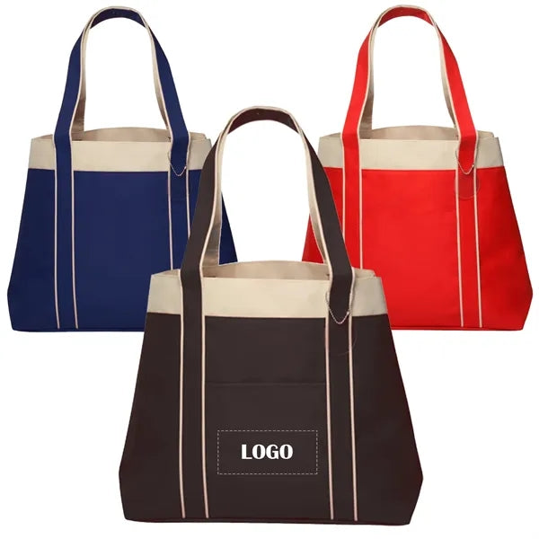 Two-Tone Wide Gusset Tote Bag