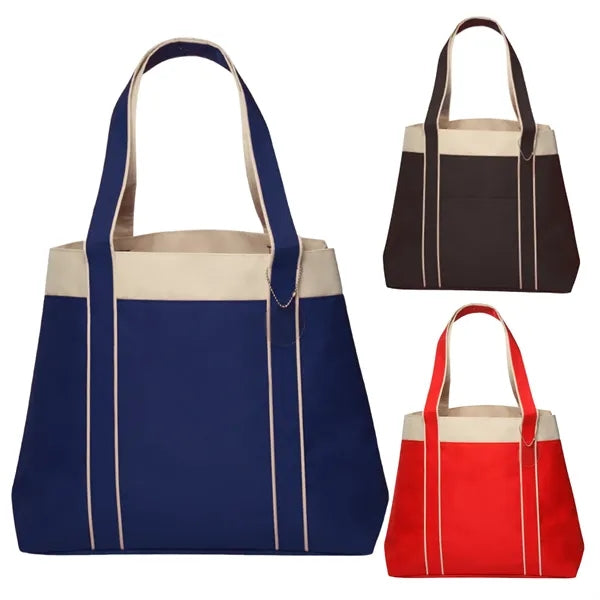 Two-Tone Wide Gusset Tote Bag