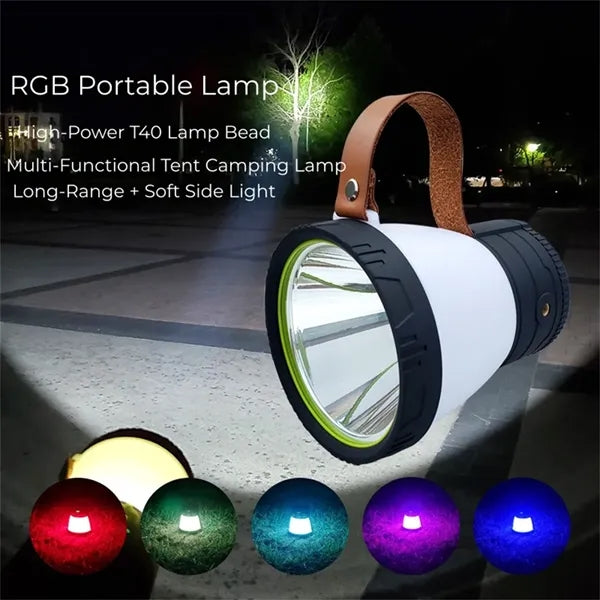 Solar Lantern Power Bank 7500mAh RGB Rechargeable Outdoor