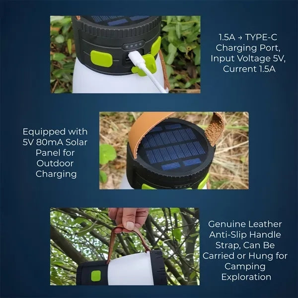 Solar Lantern Power Bank 7500mAh RGB Rechargeable Outdoor