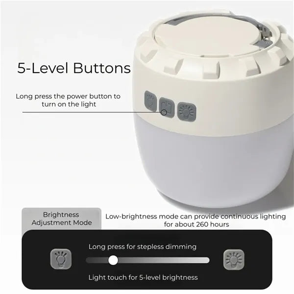 Camping Night Light Rechargeable Magnetic Dimmable