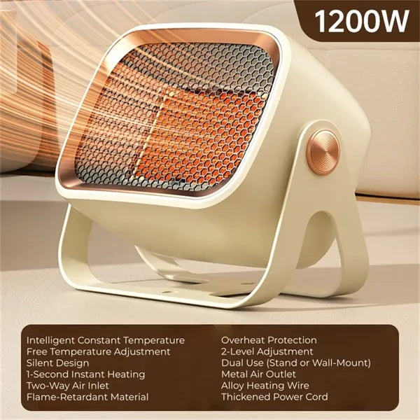 1200W Desktop Space Heater Wall Mountable Fast Heating