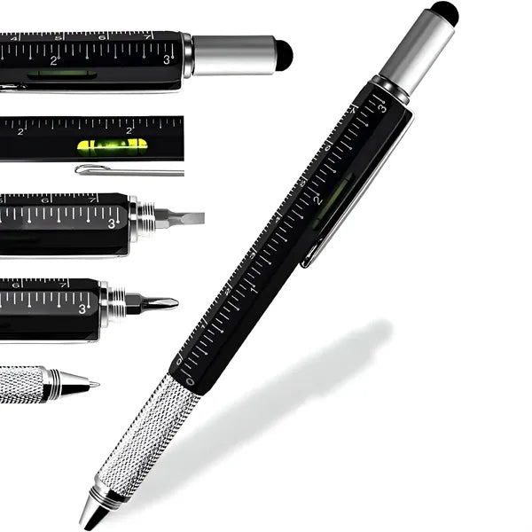 Hex-Tech 6-in-1 Multifunction Metal Utility Stylus Pen