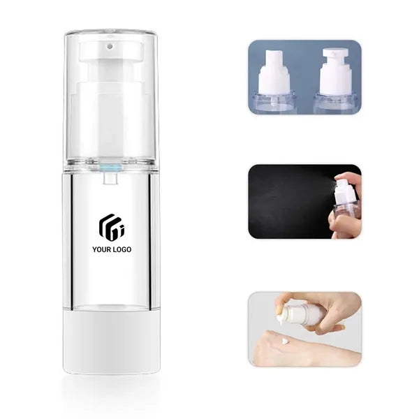 Toiletries 1 oz refillable airless pump travel bottles