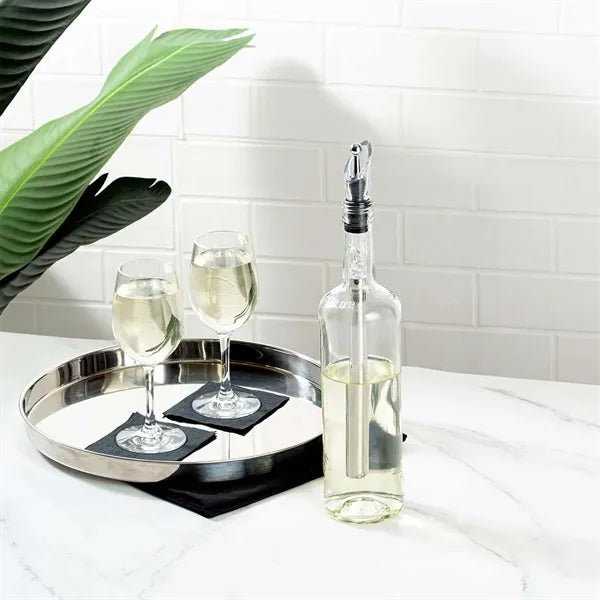 Stainless steel wine bottle cooler stick with stopper