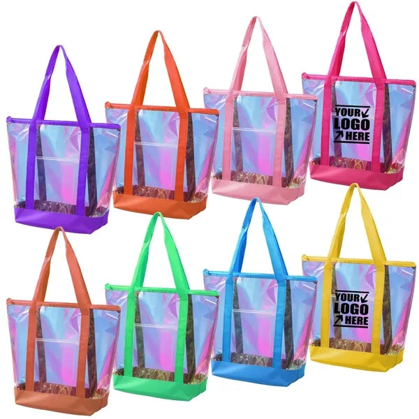 Clear PVC Tote Shoulder Handbag With Zipper