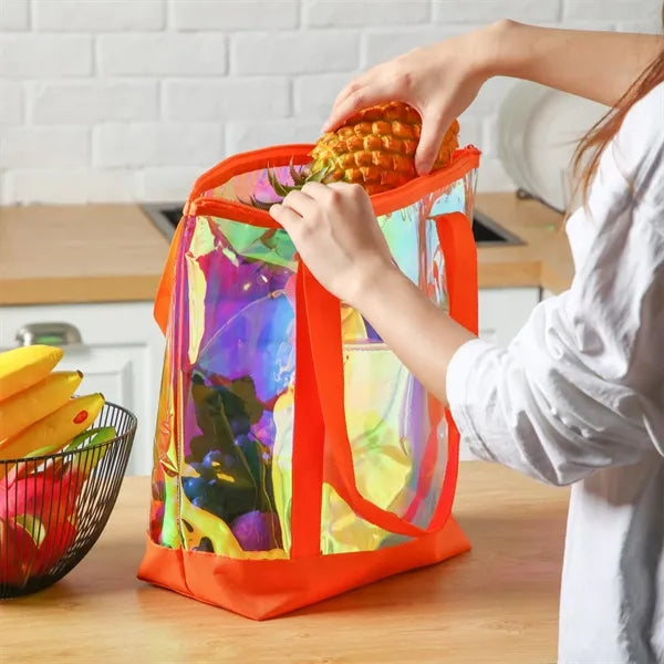 Clear PVC Tote Shoulder Handbag With Zipper